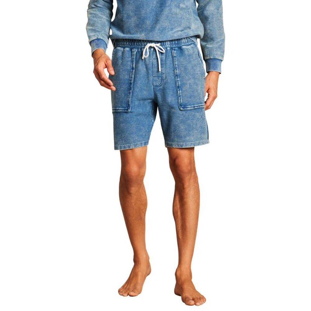 Barefoot Dreams Mens Knit Cargo Short, Blue